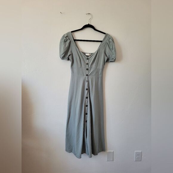 ASTR The Label Pippa Dress Mint Linen Milkmaid Peasant Cottagecore Maiden Small - Picture 9 of 12